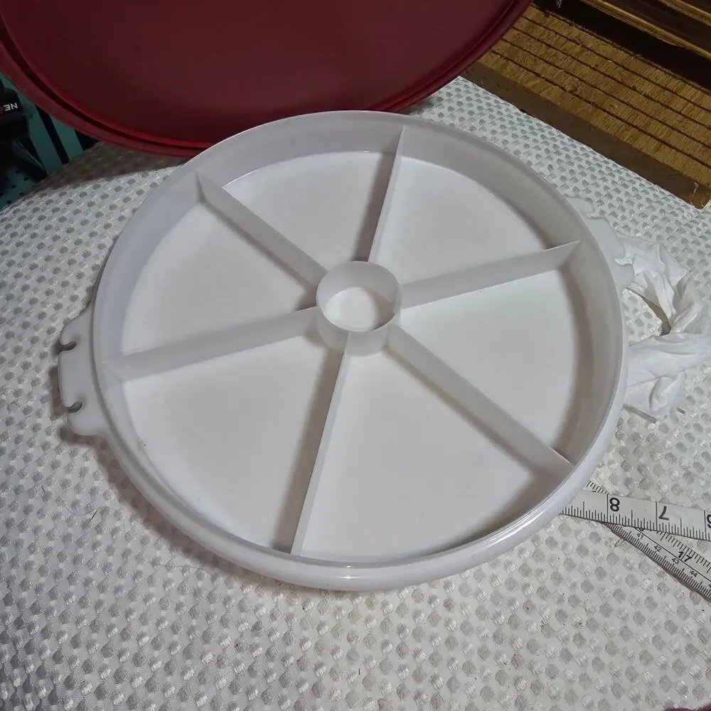 VINTAGE TUPPERWARE PARTY SUSAN 6 SECTION VEGGIE KEEPER
